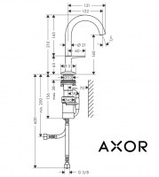 MEDIDAS MONOMANDO LAVABO ONE AXOR